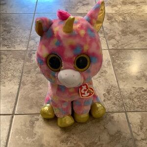 TY May 8th Birthday Fantasia  Large Unicorn Plush Gold NEW Beanie Boo